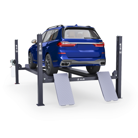 Четырехстоечный электрогидравлический подъемник ПГА-5000/4 (слесарный) Синий RAL5017